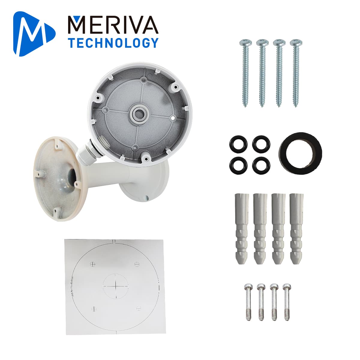 KIT DE MONTAJE PARA FISHEYE MERIVA TECHNOLOGY MT-FE60 INCLUYE CAJA DE CONEXIONES x1 + BRAZO DE MONTAJE PARA PARED O TECHO 19CM ALUMINIO x1 - Miniatura 6