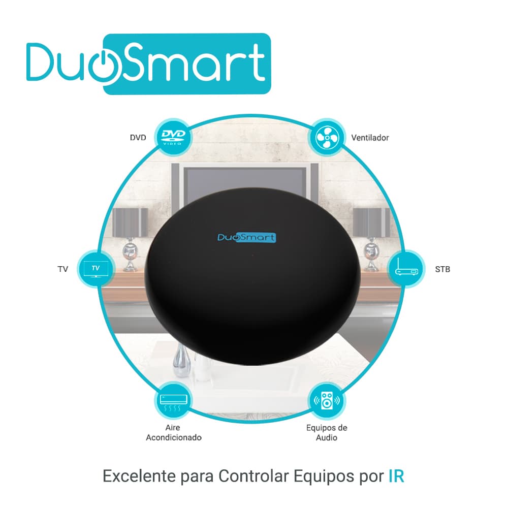 MODULO IR WIFI DUOSMART L10 CONTROLA EQUIPOS QUE USEN CONTROL REMOTO INFRARROJO CON FUNCION DE APRENDIZAJE DE CODIGOS COMPATIBLE CON APP DUOSMART - Miniatura 3