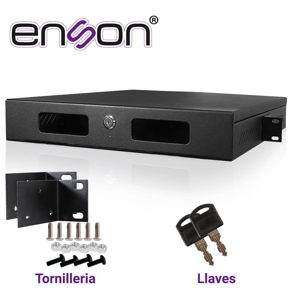 GABINETE DE SEGURIDAD ENSON LINCE18+ RACKEABLE 455X420X74.5MM IDEAL PARA RESGUARDO DE GRABADORES MERIVA, UNV Y ZKTECO - Miniatura 6