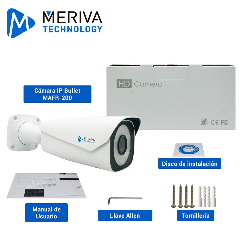 CAMARA IP BULLET MERIVA TECHNOLOGY MAFR-200 / 2MP / H.265+ / LENTE MOTORIZADO 7 - 22MM / 10M LED  / IP67 / METALICA / 12 VCD / POE / SOPORTA MICRO SD HASTA 256 GB (NO INCLUIDA) / 1 ENTRADA + 1 SALIDA DE AUDIO / 1 ENTRADA + 1 SALIDA DE ALARMA / MIA 2. - Miniatura 6
