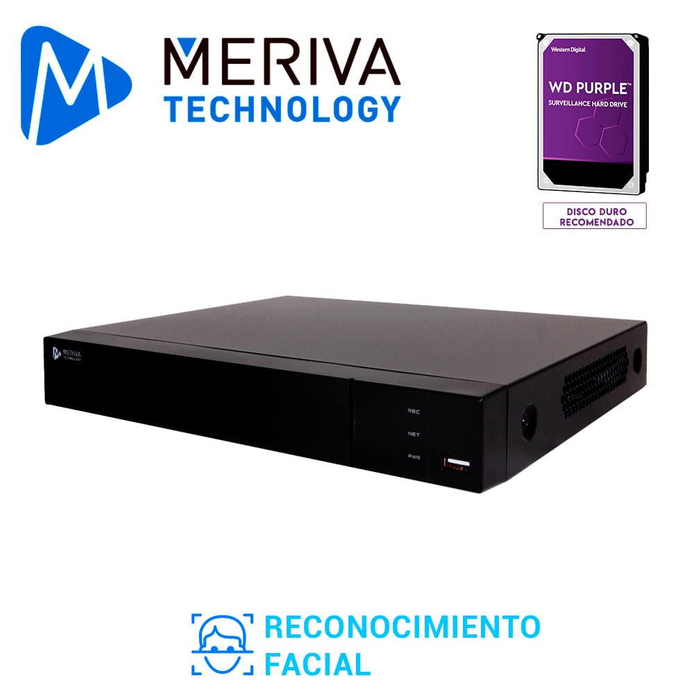 NVR FACE RECOGNITION/VIDEO INTELLIGENT/H.265 8CH POE 8MP 2DD/HDMI 4K + VGA/ONVIF/ MERIVA TECHNOLOGY MAIN-0808/P2P CLOUD N9000 - Miniatura 2