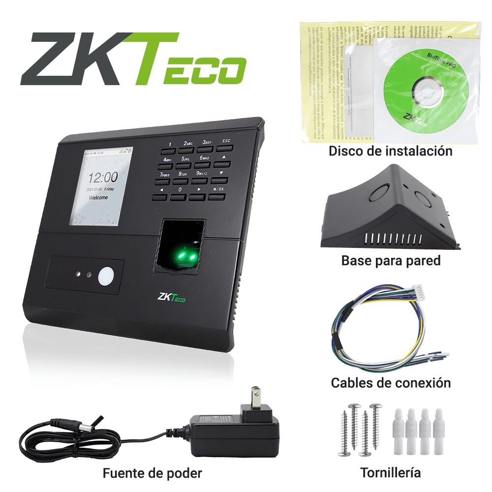 CONTROL DE ASISTENCIA Y ACCESO ZKTECO MB10-VL POR RECONOCIMIENTO FACIAL VISIBLE LIGHT ALMACENA HASTA 100 ROSTROS / 500 HUELLAS / 50,000 EVENTOS SALIDA DE RELEVADOR PARA CONTROLAR UNA PUERTA Y UN BOTON DE SALIDA COMPATIBLE CON BIO TIME CLOUD 2.0 / BIO - Miniatura 5