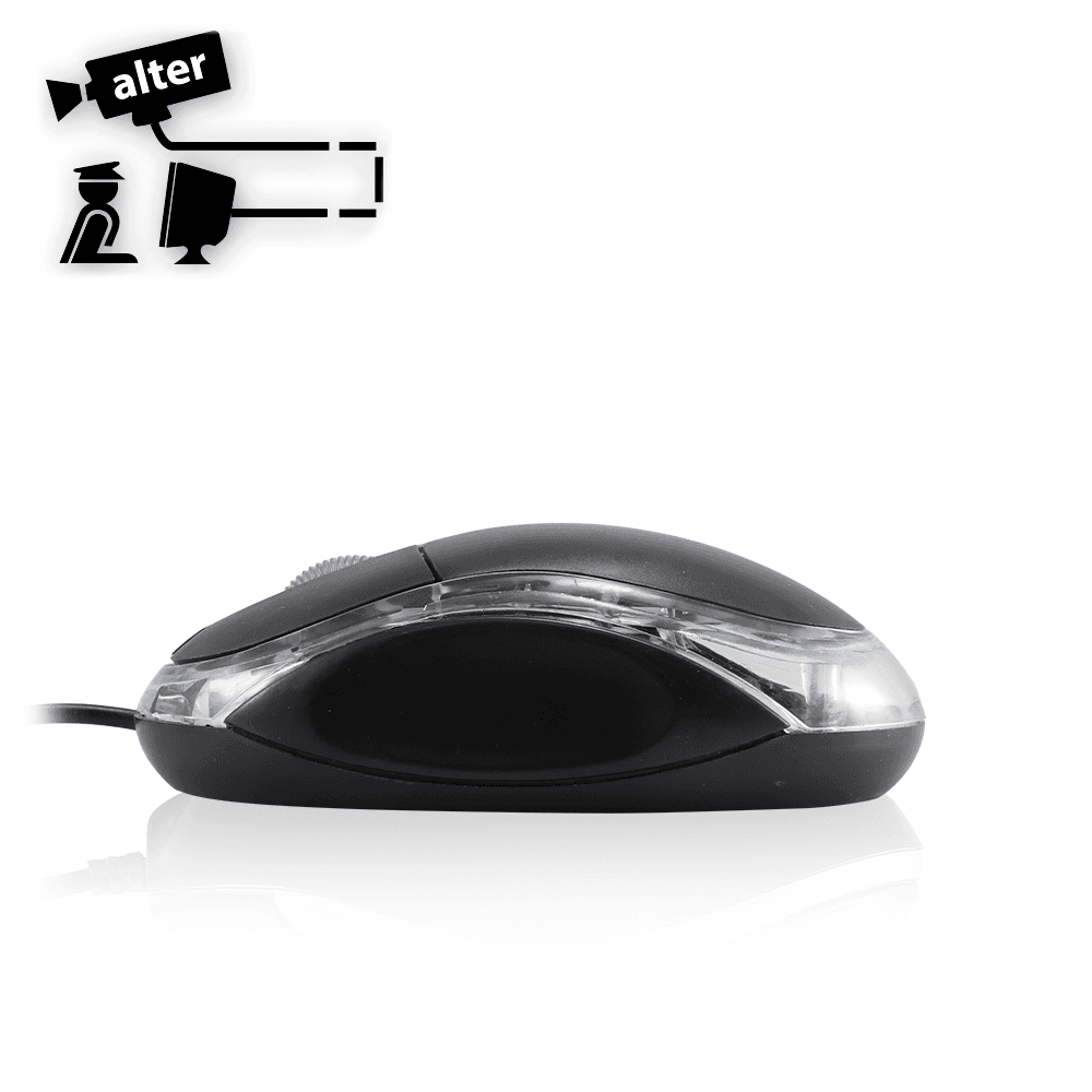 MOUSE NEGRO-TRASPARENTE ALAMBRICO - Miniatura 3