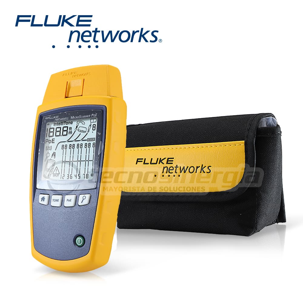 VERIFICADOR DE RED MICROSCANNER POE FLUKE NETWORKS MS-POE PARA COMPROBACION DE REDES DE VOZ, DATOS Y VIDEO DETECTA POE 802.3 AF, AT, BT Y UPOE CON PANTALLA LCD RETROILUMINADA - Miniatura 6