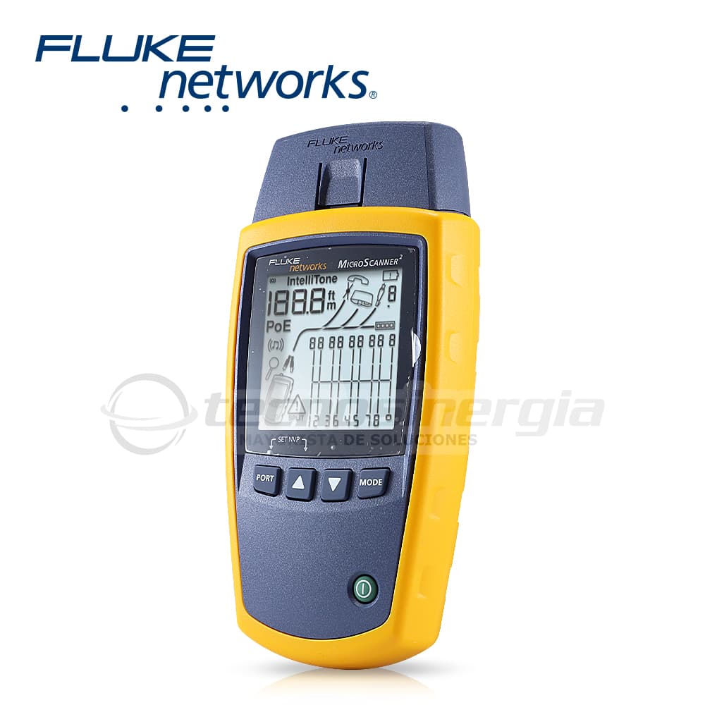 TESTER DE RED MICROSCANNER 2 FLUKE NETWORKS MS2-100 PARA COMPROBACION DE REDES DE VOZ, DATOS Y VIDEO PANTALLA LCD RETROILUMINADA PRUEBA DE LONGITUD DE CABLE MAPA DE CABLEADO - Miniatura 2