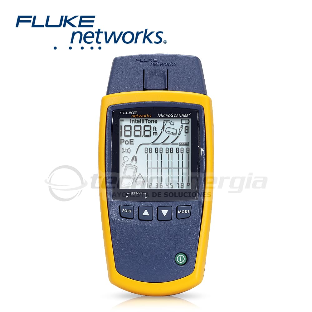 TESTER DE RED MICROSCANNER 2 FLUKE NETWORKS MS2-100 PARA COMPROBACION DE REDES DE VOZ, DATOS Y VIDEO PANTALLA LCD RETROILUMINADA PRUEBA DE LONGITUD DE CABLE MAPA DE CABLEADO - Miniatura 3