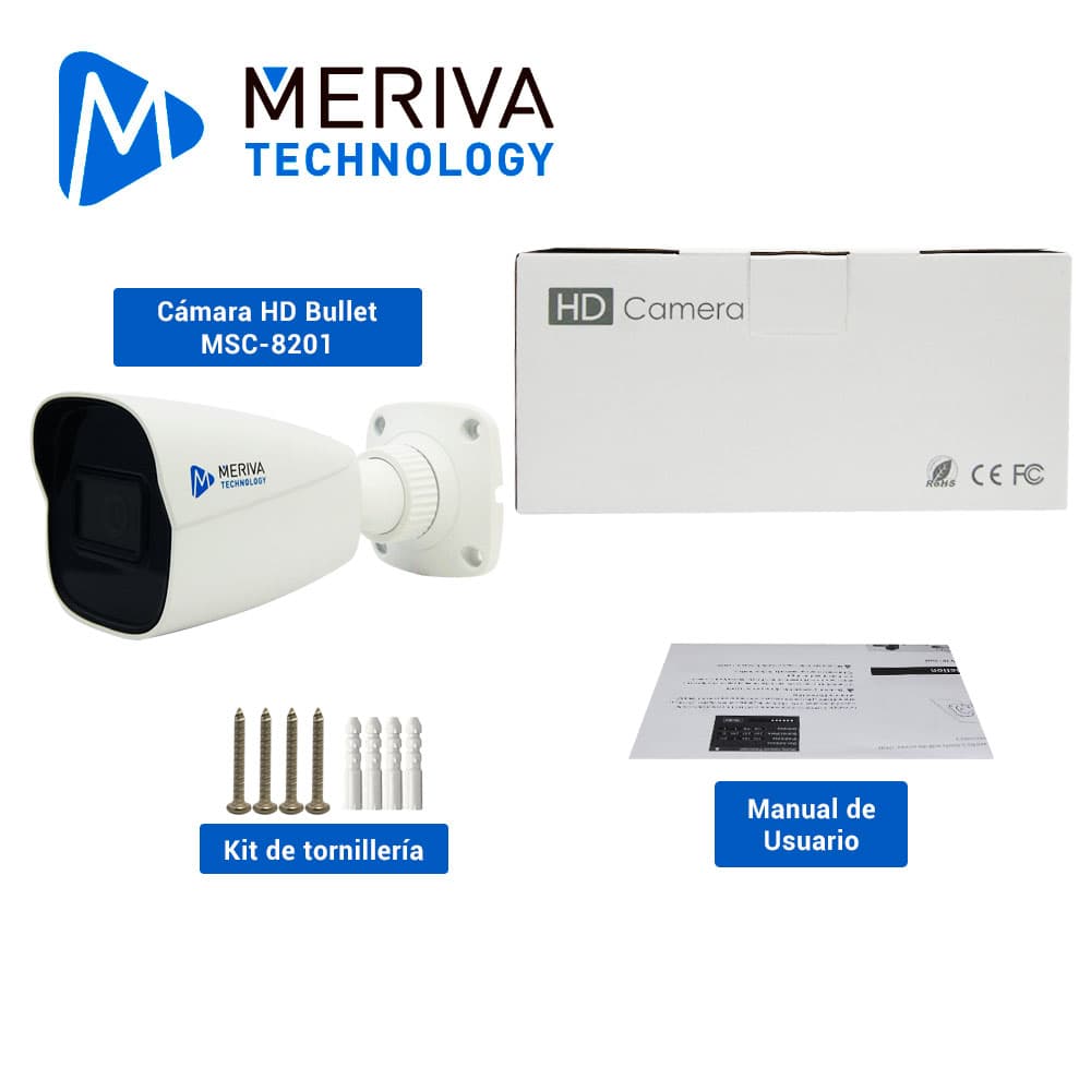 CAMARA HD BULLET MERIVA TECHNOLOGY MSC-8201 / 8MP - 4K / AHD/TVI/CVI / 3.6MM / 20 - 30M IR / IP67 / METALICA / 12 VCD / COC - Miniatura 5