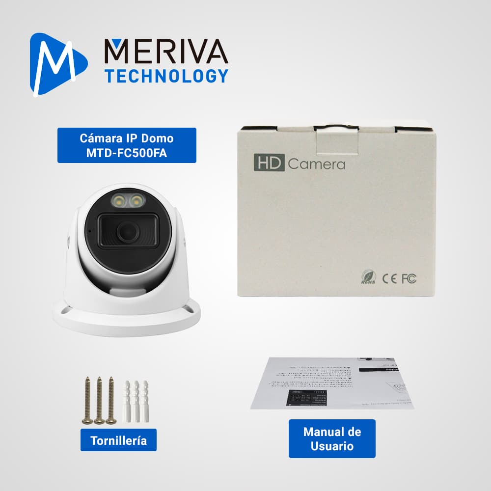 CAMARA IP TURRET MERIVA TECHNOLOGY MTD-FC500FA / 5MP / H.265+ / 2.8MM / 20 - 30M LUZ CALIDA / IP67 / METALICA / 12 VCD / POE / SOPORTA MICRO SD HASTA 256 GB (NO INCLUIDA) / 1 ENTRADA DE AUDIO / MICROFONO INTEGRADO / MIA 2.0 / ONVIF / FACE - DETECCION - Miniatura 7
