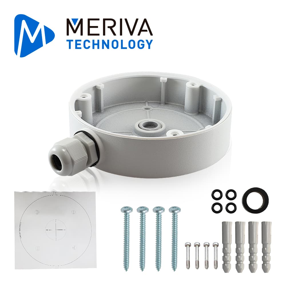 CAJA DE CONEXIONES REDONDA MERIVA TECHNOLOGY MVA-JB0206 / MONTAJE EN PARED O TECHO / COMPATIBLE CON LA CAMARA FISHEYE  MT-FE60N  - Miniatura 6