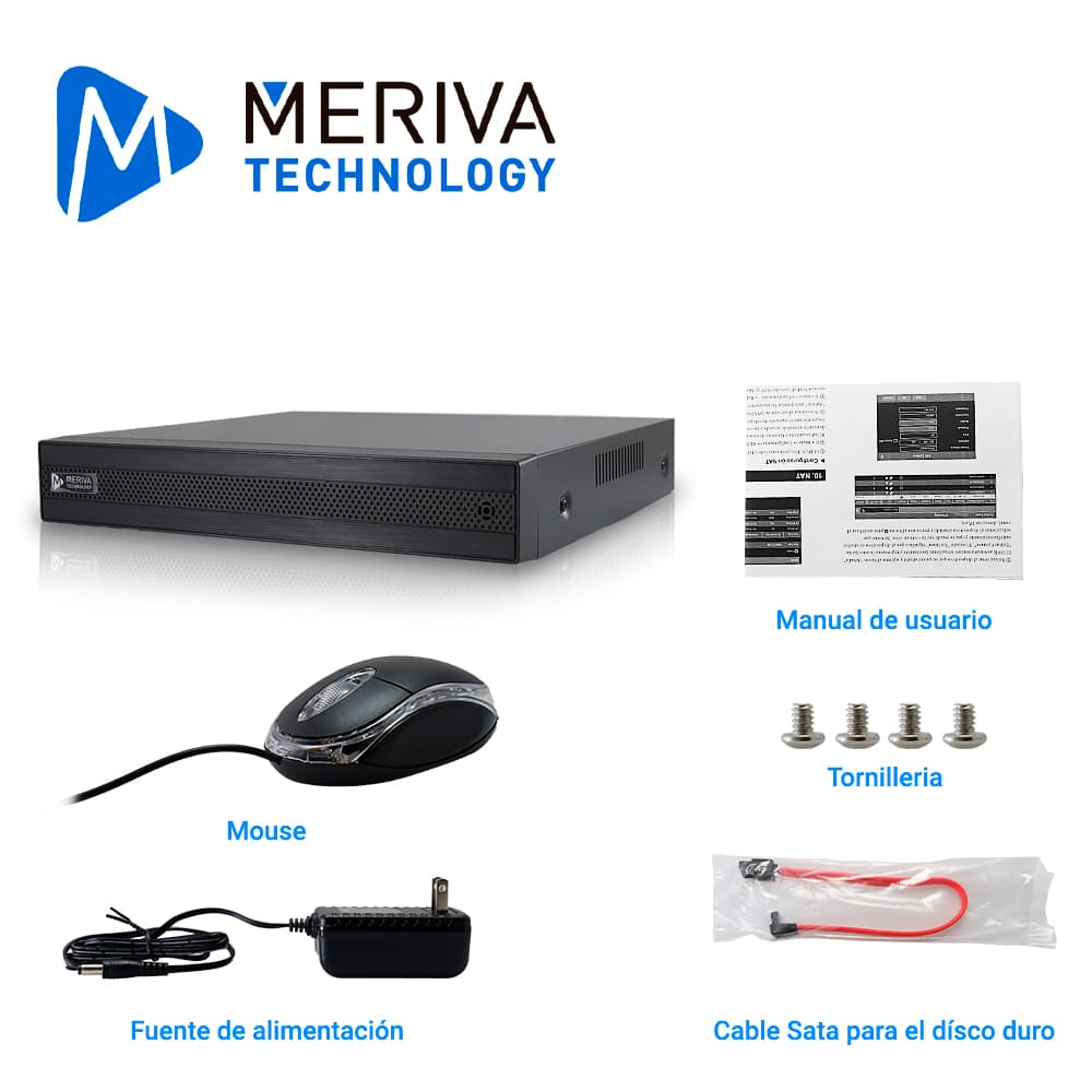 DVR MERIVA TECHNOLOGY MXVR-2116A HD H.265 18CH 2MP PENTA HIBRIDO 16CH BNC / 2CH IP / SALIDA HDMI (1080P) + 1 VGA / 1 SALIDA + 1 ENTRADA DE AUDIO / COC / P2P-CLOUD / SO. N9000 / TECNOLOGIAS AHD / TVI / CVI / SD / IP / GRABACION 1080P-LITE / 1DD / COMP - Miniatura 4