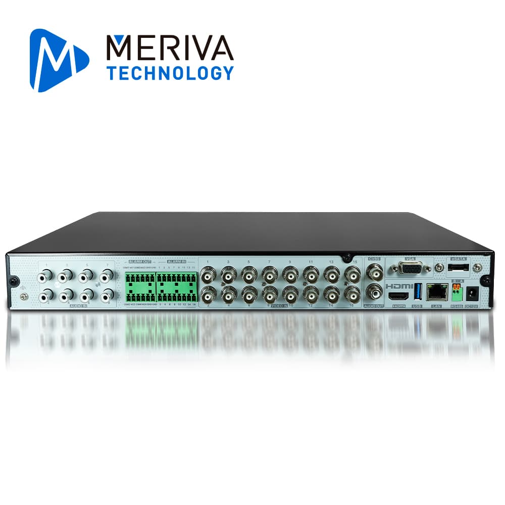 DVR MERIVA TECHNOLOGY MXVR-6216A HD H.265 24 CH 5MP PENTA HIBRIDO 16CH BNC + 8CH IP / SALIDA HDMI (1080P) + 1 VGA + BNC SIMULTANEAS /1 SALIDA + 8 ENTRADA DE AUDIO RCA /16 ALARMA IN + 4 ALARMA OUT / COC / P2P-CLOUD / SO. N9000 / TECNOLOGIAS AHD / TVI  - Miniatura 4