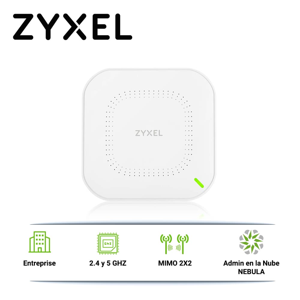 ACCESS POINT ZYXEL NWA1123ACV3 INTERIOR 1 PUERTO LAN RJ45 10/100/1000 MBPS MU-MIMO 2X2 2.4GHZ 300MBPS 5GHZ 866MBPS WIFI 802.11AC WAVE 2 ADMINISTRABLE CON NEBULA ALIMENTACION 12VDC 1A/POE AF (INYECTOR NO INCLUIDO) - Miniatura 2