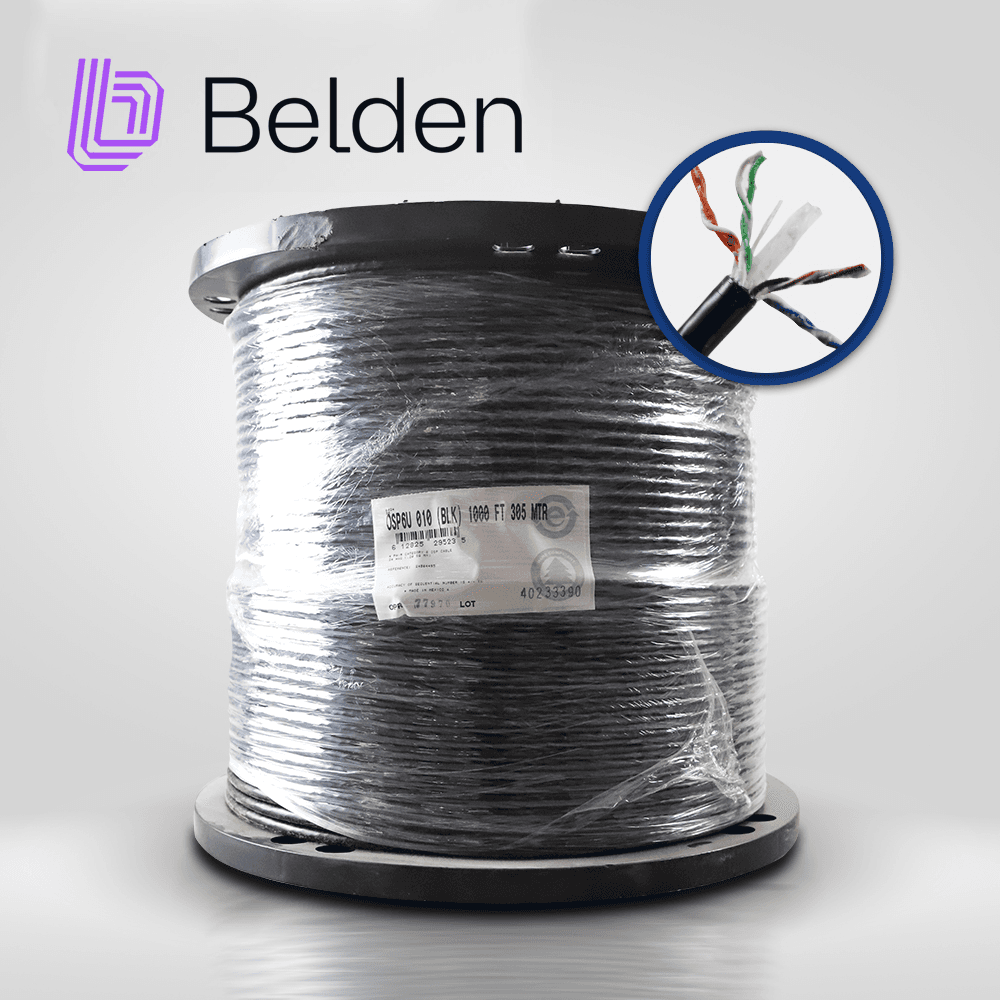 CABLE OSP UTP CAT6 BELDEN OSP6U 0101000 / EXTERIOR / NEGRO / 350MHZ / 4 PARES / 24 AWG / FORRO POLIETILENO / BOBINA / 1,000 PIES 305 METROS - Miniatura 2