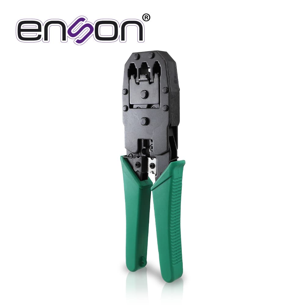 PINZAS PONCHADORAS ENSON ENS-NT01 PARA RJ9 (4 PINES) RJ11 (6 PINES) Y RJ45 (8 PINES) CON CUCHILLA DE CORTE Y PELADO DE CABLE - Miniatura 2