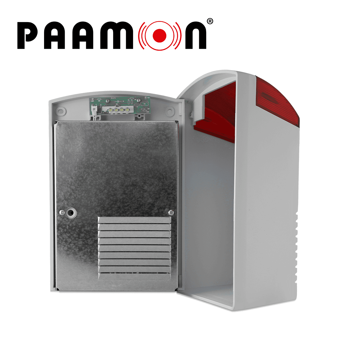 SIRENA ESTROBO EXTERIOR CON BATERIA PM-SRE60RB, CON DOBLE CARCASA UNA EXTERNA PLASTICA Y UNA INTERNA METALICA PARA DOBLE PROTECCION, VOLTAJE DE OPERACION 9-28V DC, SIRENA CON 1 TONO DE 125dB, ESTROBO COLOR ROJO, TASA DE PARPADEO DE 135 VECES POR MINU - Miniatura 5