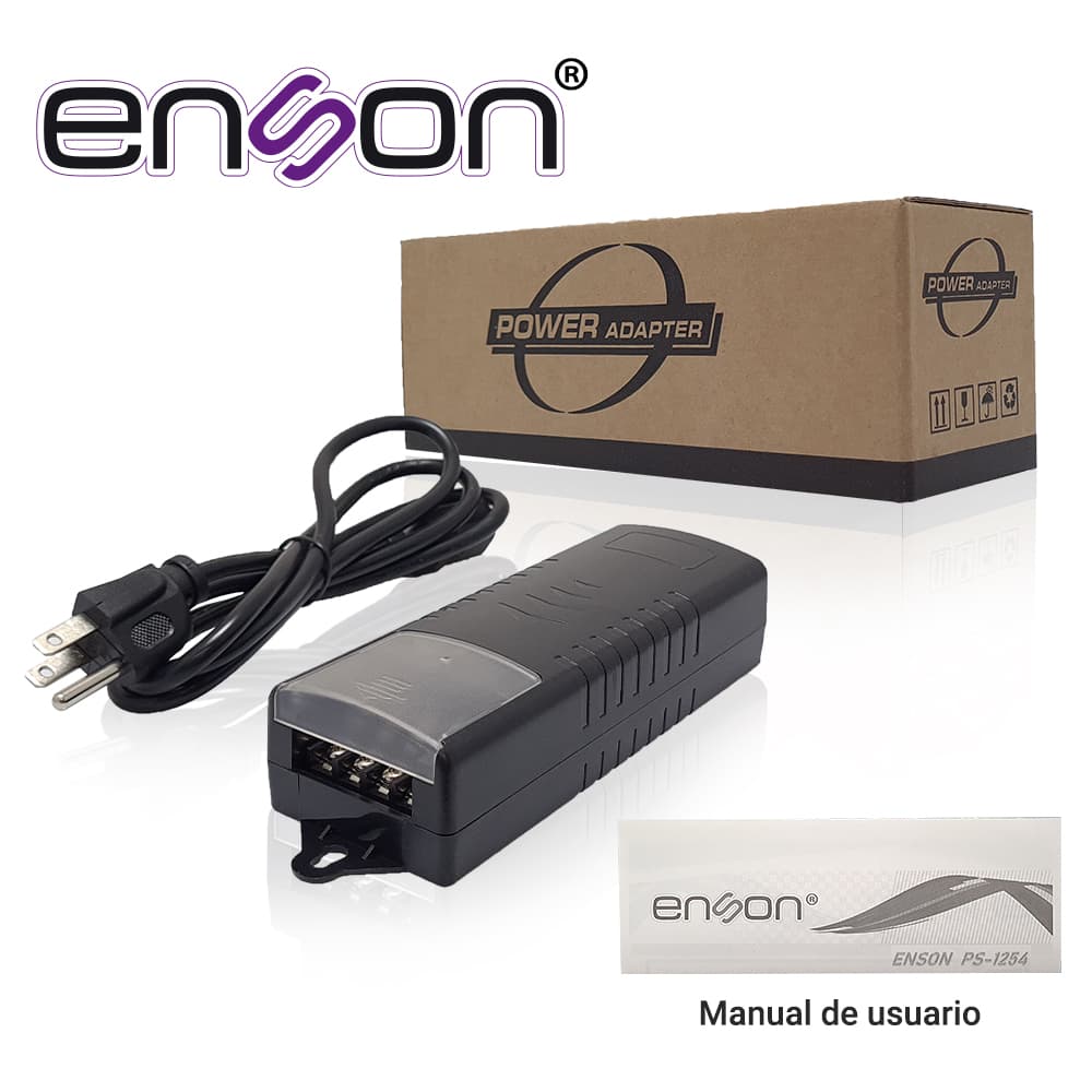 FUENTE DE PODER PARA CAMARA ENSON PS-1254 12V 5AMP CERTIFICACION UL CON CONEXION DE TORNILLO POR CABLE PARA 4 CANALES - Miniatura 5