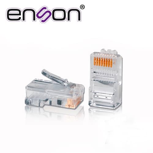 CONECTOR RJ45 PARA CABLE UTP CAT5E ENSON RJ45-CAT5E DE 8 PINES, VELOCIDAD DE HASTA 100MBPS - Miniatura 2