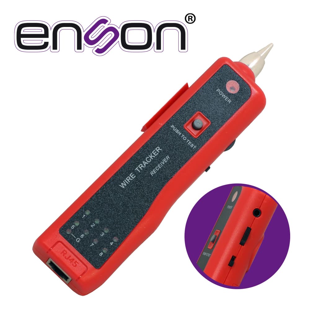 TESTER PROBADOR DE CABLE RJ45/RJ11 CON ACCESORIOS: TESTER-AUDIFONOS / CABLES PROBADORES / BATERIAS X 2 / ESTUCHE - Miniatura 3