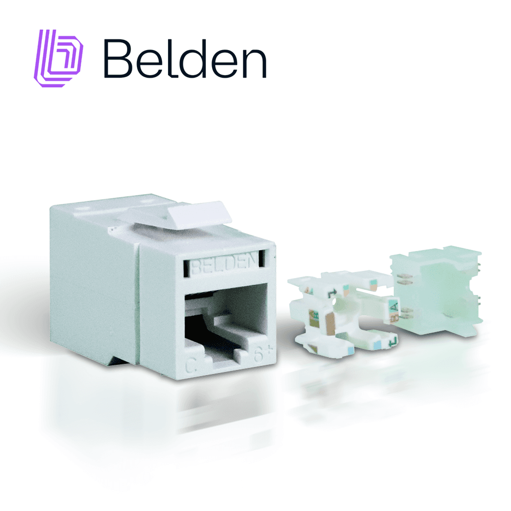 CONECTOR MODULAR JACK CAT6+ RJ45 BELDEN RV6MJKUEW-S1 / REVCONNECT / INTERIOR / BLANCO / PIEZA - Miniatura 2
