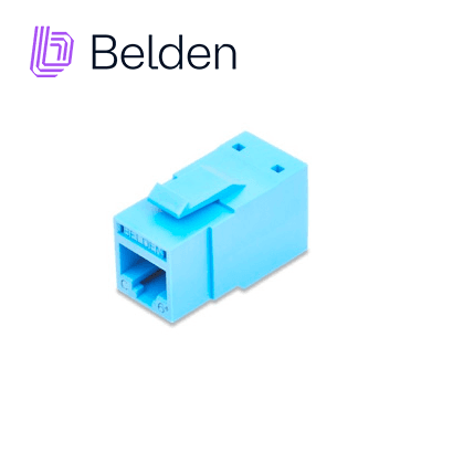 CONECTOR MODULAR JACK CAT6+ RJ45 BELDEN RV6MJKUTB-S1 / REVCONNECT / INTERIOR / AZUL CLARO / PIEZA - Miniatura 2
