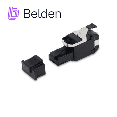 PLUG RJ45 UTP REVCONNECT CAT6A BELDEN RVAFPUBK-S1 / NEGRO - Miniatura 2