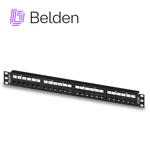 PATCH PANEL REVCONNECT CAT6A BELDEN RVAPPF1U24BK / NEGRO / 24 PUERTOS / 1UR / PRECARGADO / PIEZA - Miniatura 2