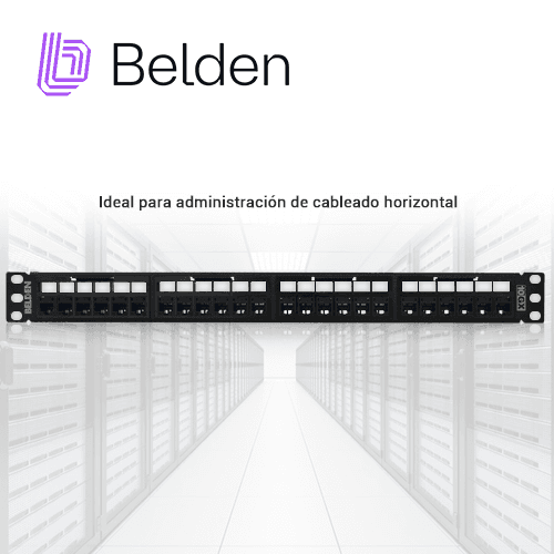 PATCH PANEL REVCONNECT CAT6A BELDEN RVAPPF1U24BK / NEGRO / 24 PUERTOS / 1UR / PRECARGADO / PIEZA - Miniatura 5