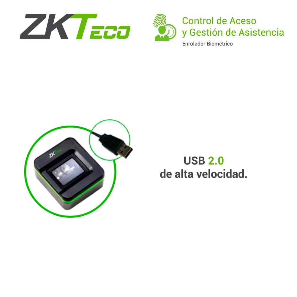 ENROLADOR BIOMETRICO USB ZKTECO SLK20R COMPATIBLE CON ZKBIO CVSECURITY, ZKBIO CVACCESS, BIOTIME PRO, REGISTRA HUELLAS CON TECNOLOGIA SILKID *SDK SIN COSTO* - Miniatura 4