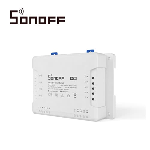 INTERRUPTOR INTELIGENTE CON 4 RELEVADORES NC/NO SONOFF 4CH PRO R3 WIFI 2.4 GHZ HASTA 10AMP POR CANAL 40 AMP TOTALES PARA SOLUCION DE SMART HOME CON TEMPORIZADOR, MONTAJE DIN RAIL Y TRES MODOS DE TRABAJO PARA IOS Y ANDROID COMPATIBLE CON ALEXA/GOOGLE  - Miniatura 2