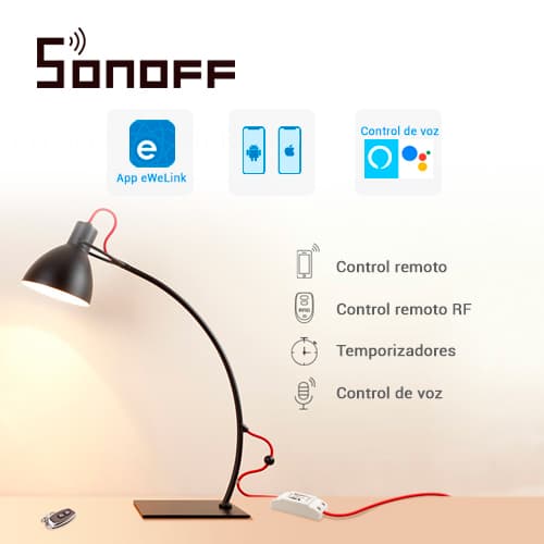 INTERRUPTOR ON/OFF SONOFF RF SMART INALAMBRICO WIFI PARA SOLUCION DE SMART HOME CON TEMPORIZADOR PARA IOS Y ANDROID COMPATIBLE CON ALEXA/GOOGLE HOME/NEST/IFTTT 1CH WIFI 2.4GHZ HASTA 10AMP SOPORTA CONTROL REMOTO PARA INTERIOR DE 433MHZ (MODELO REMOTE4 - Miniatura 3
