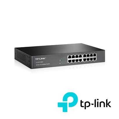 SWITCH NO ADMINISTRABLE TP-LINK TL-SF1016DS/ CUENTA CON 16 PUERTOS RJ45 10/100 MBPS/ MONTAJE EN RACK/ TECNOLOGIA GREEN ETHERNET DE EFICIENCIA ENERGETICA/ USO INTERIOR - Miniatura 3