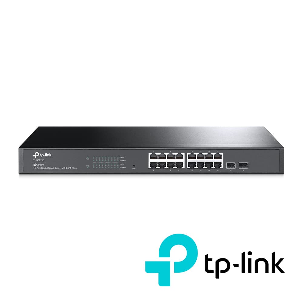 SWITCH ADMINISTRABLE JETSTREAM TP-LINK SG2218 / 16 PUERTOS RJ45 10/100/1000 MBPS 2 PUERTOS FIBRA OPTICA SFP (VACIO) GIGABIT/ MONTAJE EN RACK/ ADMINISTRACION CENTRALIZADA OMADA/ USO INTERIOR - Miniatura 2