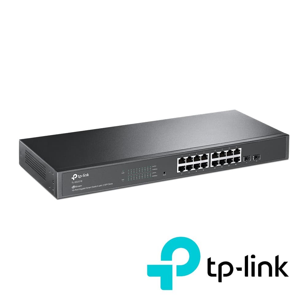 SWITCH ADMINISTRABLE JETSTREAM TP-LINK SG2218 / 16 PUERTOS RJ45 10/100/1000 MBPS 2 PUERTOS FIBRA OPTICA SFP (VACIO) GIGABIT/ MONTAJE EN RACK/ ADMINISTRACION CENTRALIZADA OMADA/ USO INTERIOR - Miniatura 3