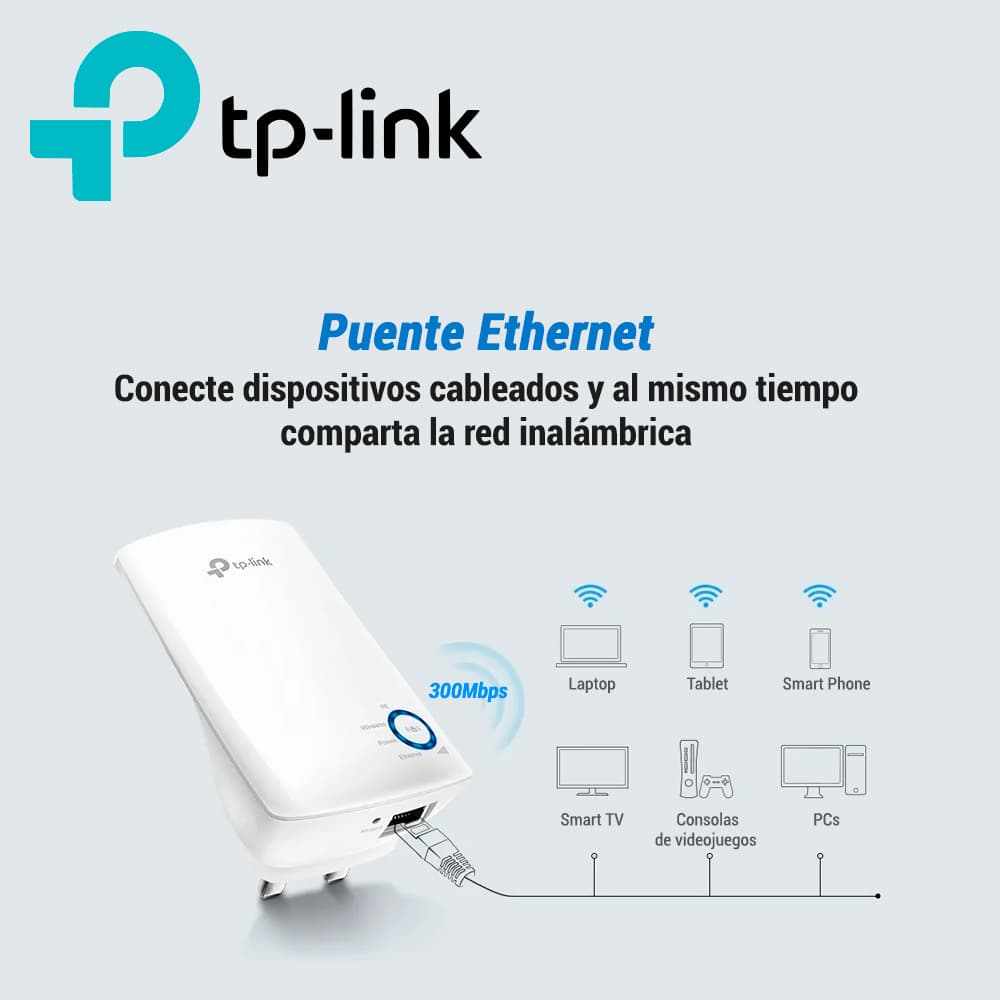 EXTENSOR DE COBERTURA WI-FI TP-LINK TL-WA850RE / 1 PUERTO RJ-45 10/100 MBPS / 2 ANTENAS / FRECUENCIA DE 2.4GHZ / CONSUMO DE 3W - Miniatura 3