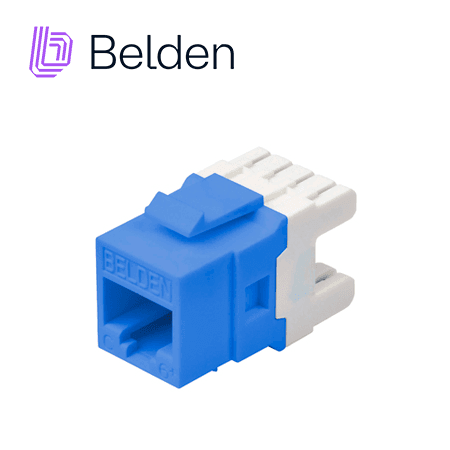 CONECTOR MODULAR JACK CAT6+ RJ45 BELDEN AX104193 / KEYCONNECT / INTERIOR / AZUL / PIEZA - Miniatura 2