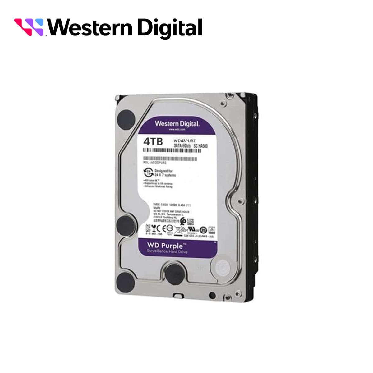 DISCO DURO DD 4TB SATA WD PURPLE WD43PURZ 24/7 OPTIMIZADO PARA VIDEOVIGILANCIA SATA III 6GB/S - Miniatura 2