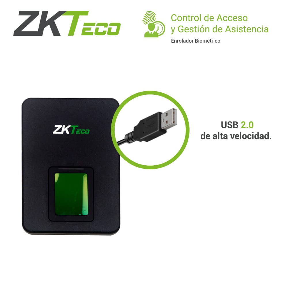ENROLADOR BIOMETRICO USB ZKTECO ZK9500 COMPATIBLE CON ZKBIO CVSECURITY, ZKBIO CVACCESS, BIOTIME PRO, REGISTRA HUELLAS *SDK SIN COSTO* - Miniatura 4