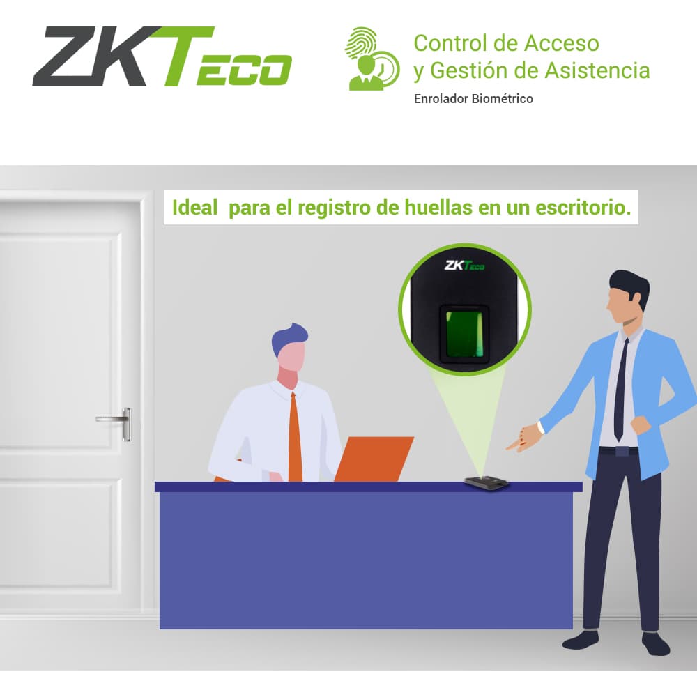 ENROLADOR BIOMETRICO USB ZKTECO ZK9500 COMPATIBLE CON ZKBIO CVSECURITY, ZKBIO CVACCESS, BIOTIME PRO, REGISTRA HUELLAS *SDK SIN COSTO* - Miniatura 5