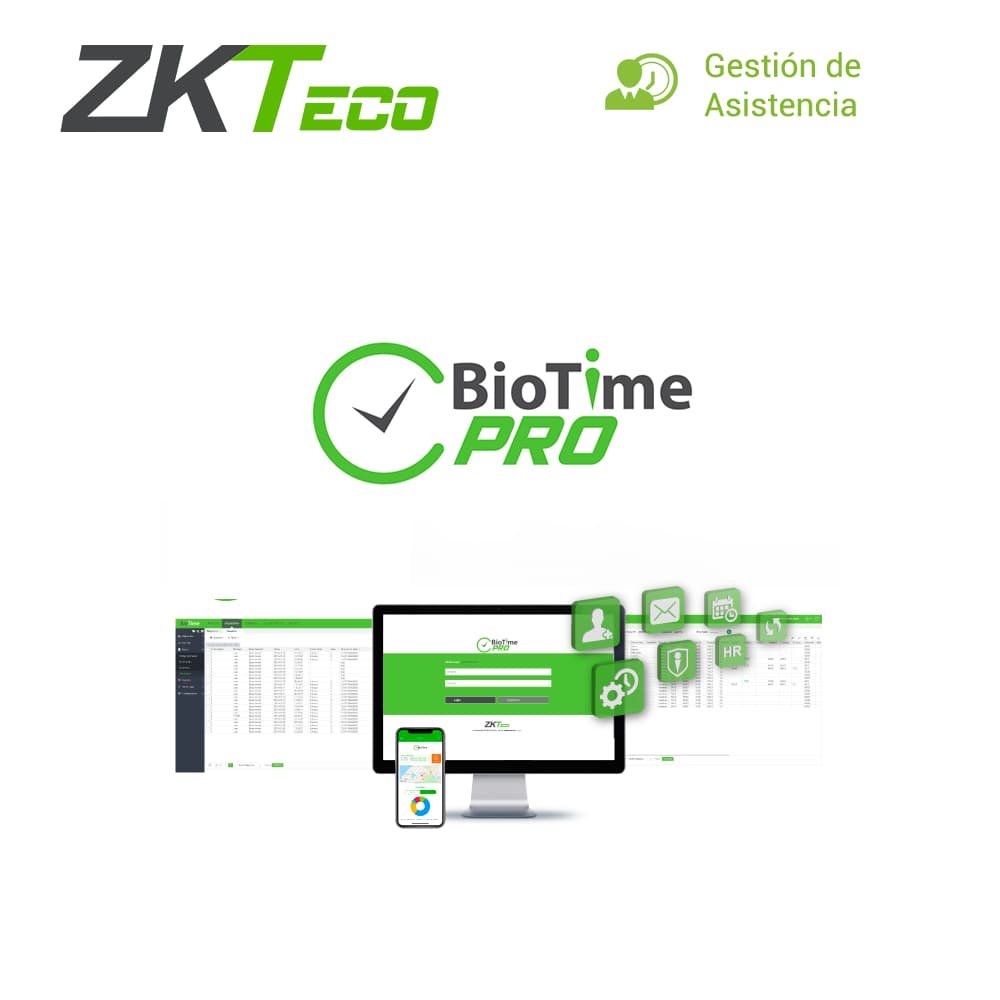 LICENCIA BIOTIME PRO ZKBTPRO-P20 STANDARD ZKTECO PARA 20 EQUIPOS DE ASISTENCIA CON TECNOLOGIA ADMS G1 G3 HORUS SERIES Y CON SPEEDFACE Y PROFACE SERIES AL REALIZAR CAMBIO DE MODO DE TRABAJO / 2,000 EMPLEADOS / 1 APP / 2 MULTIEMPRESAS LICENCIA PERMANEN - Miniatura 2