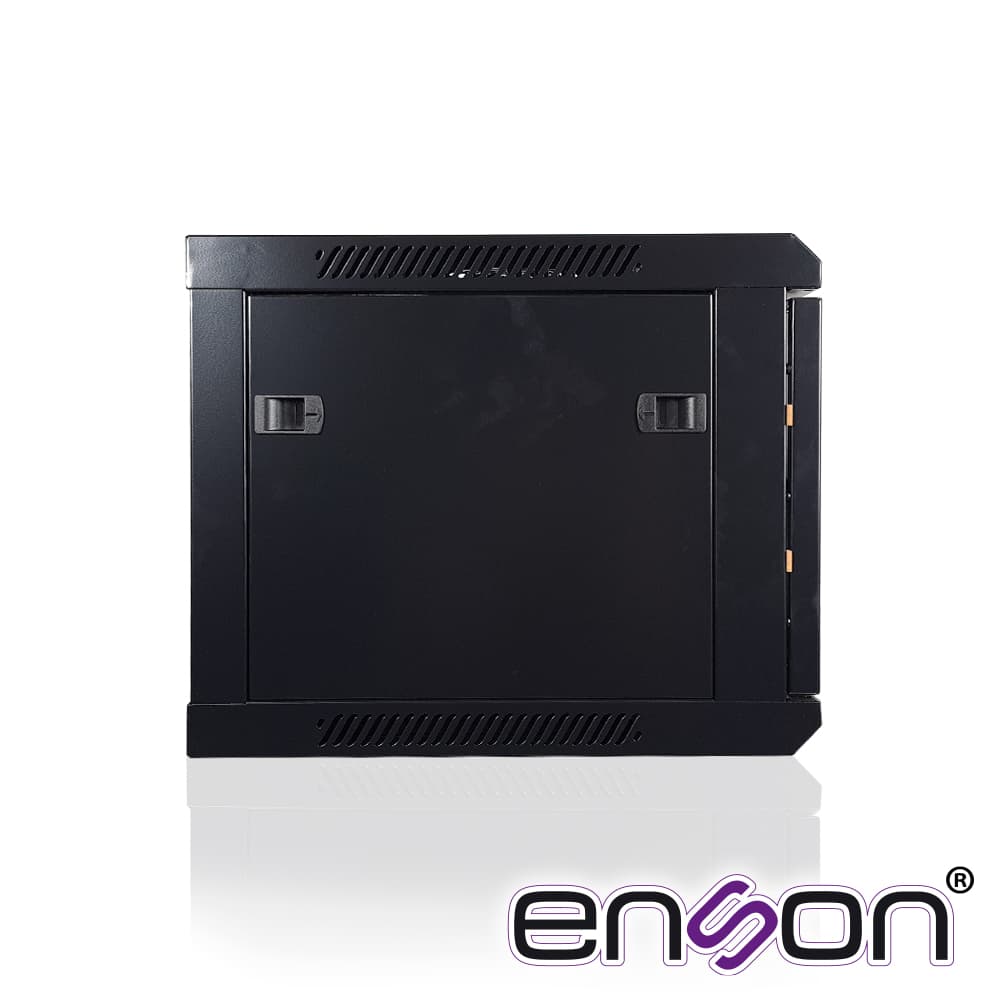 GABINETE DE PARED ENSON ENS-RKGB6UD 6UR PUERTA FRONTAL DE CRISTAL TEMPLADO CON CERRADURA DE SEGURIDAD RANURAS DE VENTILACION EN LA PARTE SUPERIOR PARA 2 VENTILADORES DE 11 CM 600X450X368MM, REQUIERE ENSAMBLAJE - Miniatura 4