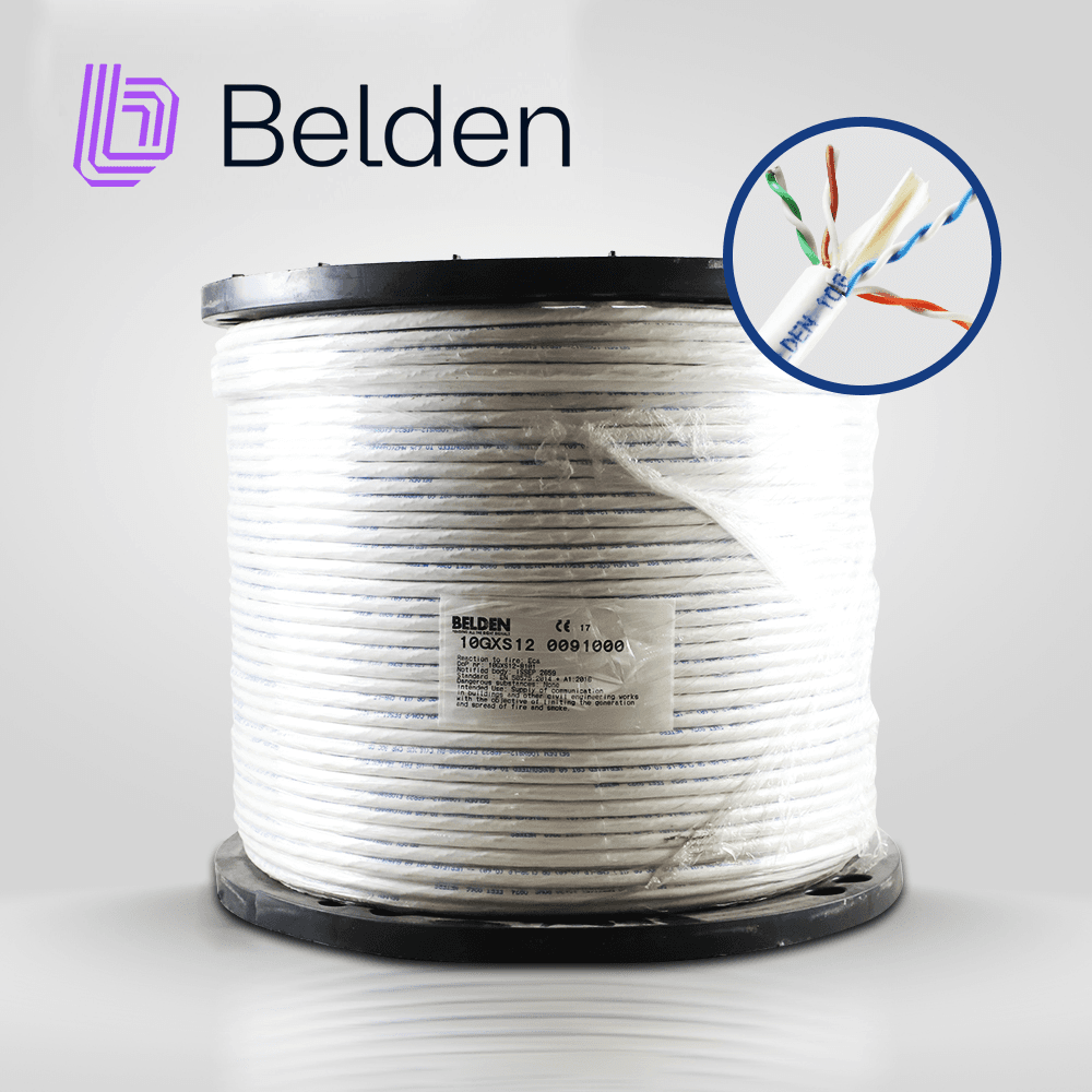 CABLE UTP CAT6A BELDEN 10GXS12 0091000 / INTERIOR / BLANCO / 625MHZ / 4 PARES / 23 AWG / FORRO PVC / CMR / CERTIFICABLE / BOBINA / 1,000 PIES 305 METROS - Miniatura 2