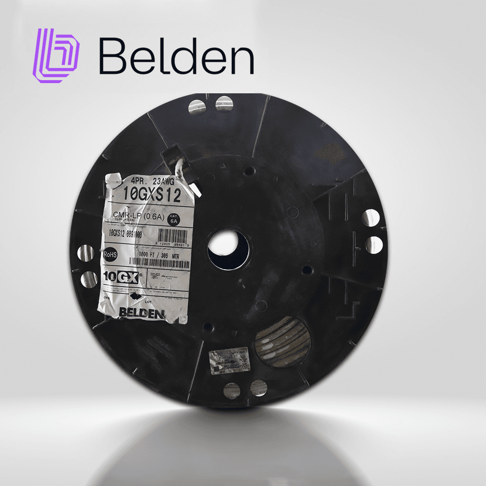 CABLE UTP CAT6A BELDEN 10GXS12 0091000 / INTERIOR / BLANCO / 625MHZ / 4 PARES / 23 AWG / FORRO PVC / CMR / CERTIFICABLE / BOBINA / 1,000 PIES 305 METROS - Miniatura 4