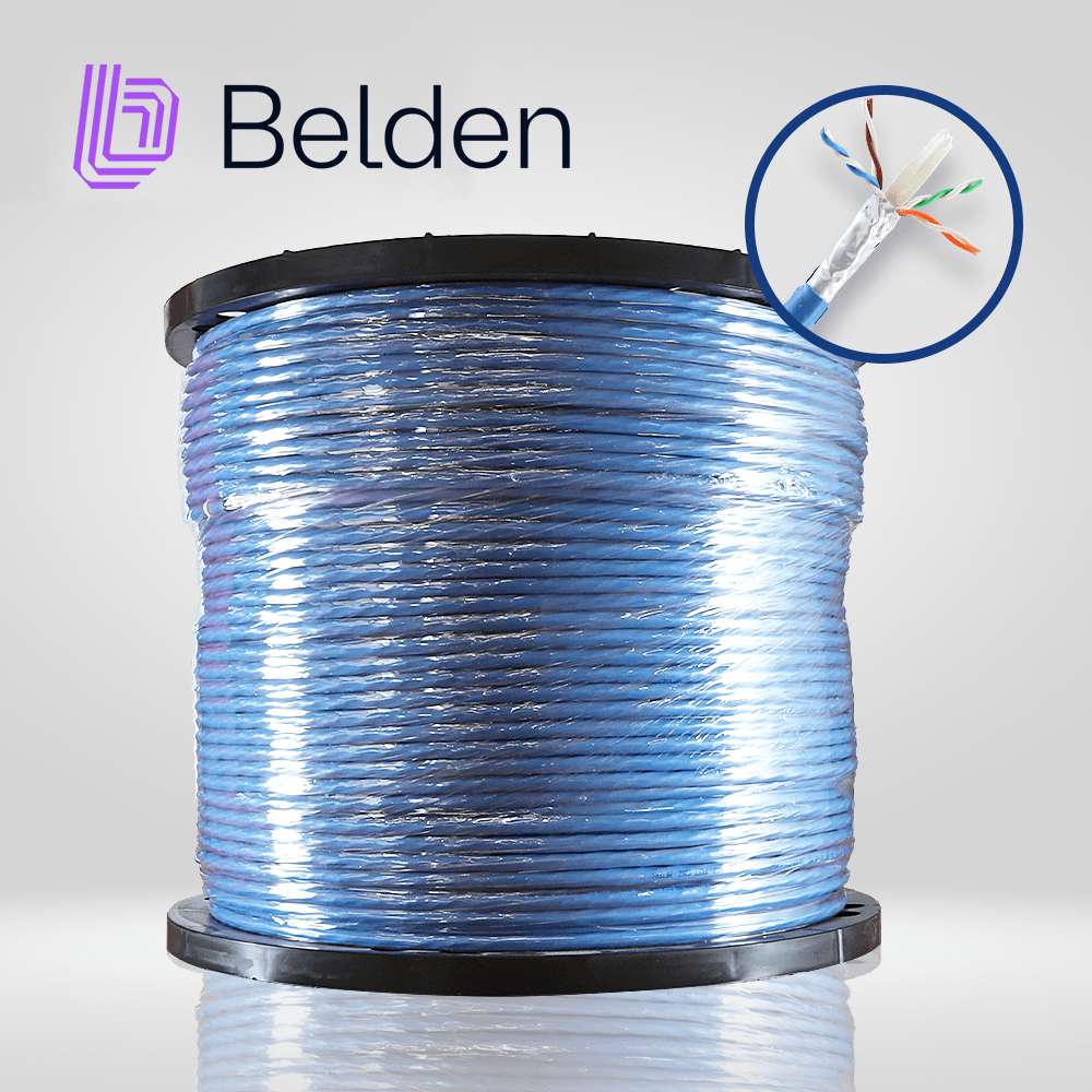 CABLE UTP CAT6A BELDEN 10GXW12 0061000 / INTERIOR / AZUL / 500MHZ / 4 PARES / 23 AWG / FORRO PVC / CMR / CERTIFICABLE / BOBINA / 1,000 PIES 305 METROS - Miniatura 2