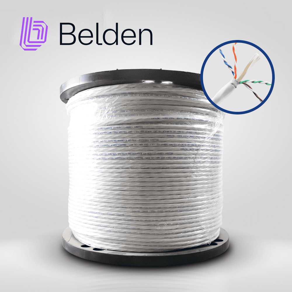 CABLE UTP CAT6A BELDEN 10GXW12 0091000 / INTERIOR / BLANCO / 500MHZ / 4 PARES / 23 AWG / FORRO PVC / CMR / CERTIFICABLE / BOBINA / 1,000 PIES 305 METROS - Miniatura 2