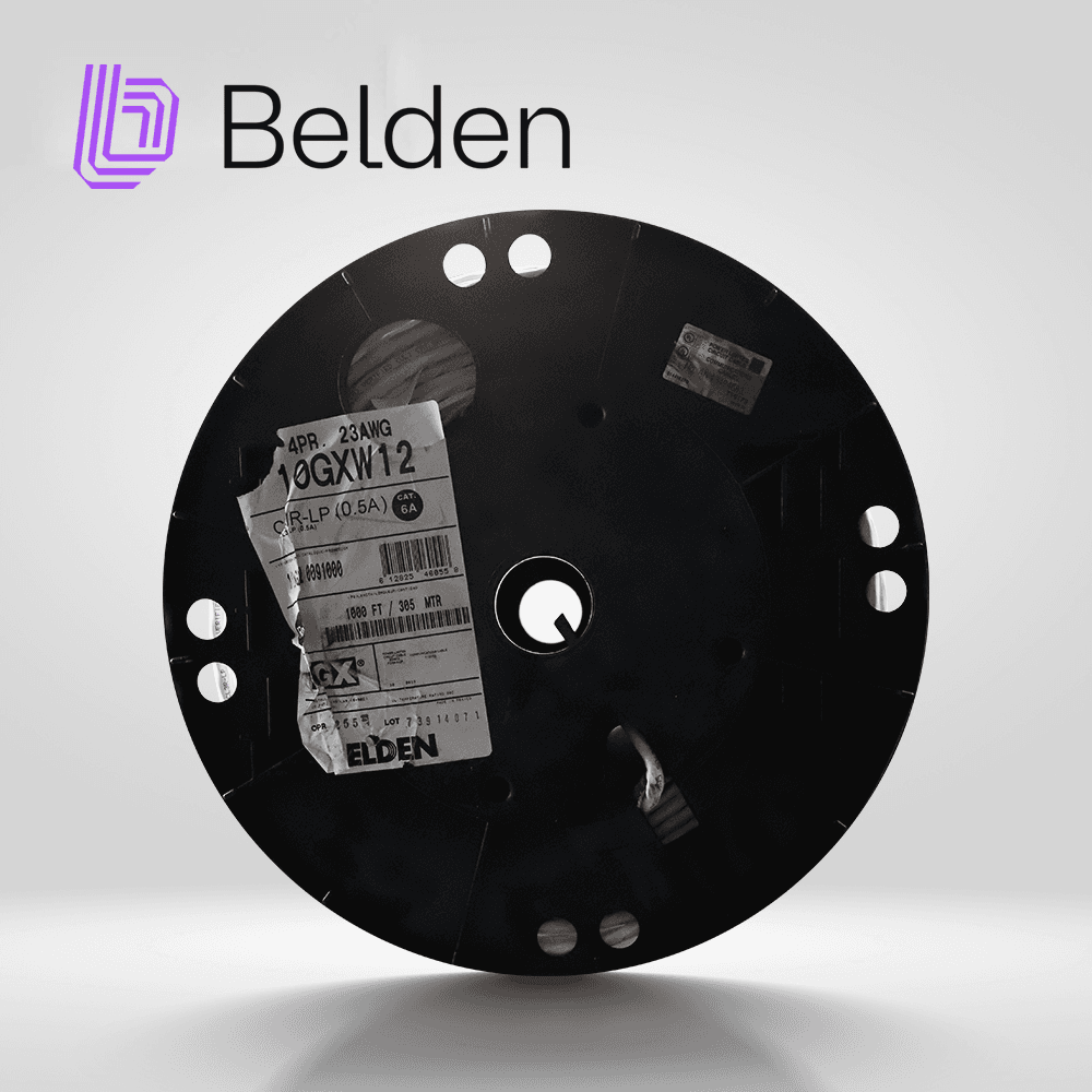 CABLE UTP CAT6A BELDEN 10GXW12 0091000 / INTERIOR / BLANCO / 500MHZ / 4 PARES / 23 AWG / FORRO PVC / CMR / CERTIFICABLE / BOBINA / 1,000 PIES 305 METROS - Miniatura 4