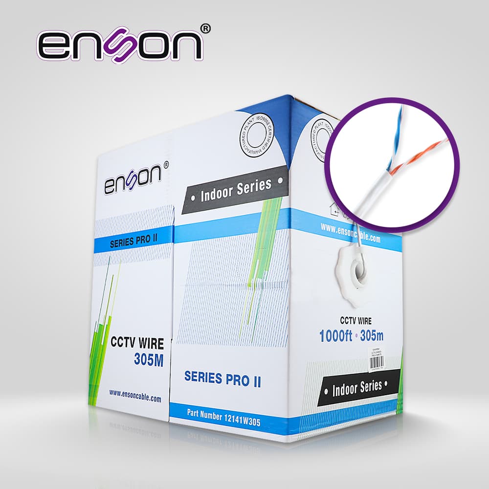 CABLE UTP ENSON 12141W305 4C/24 COLOR BLANCO SERIE PRO-II 100% COBRE IDEAL PARA INSTALACIONES DE CCTV ANALOGICO (VIDEO Y ALIMENTACION) NO RECOMENDADO PARA SU USO EN VIDEO IP NI SOLUCIONES DE REDES, INSTALACION EN INTERIORES **SOLO CUENTA CON 2 PARES - Miniatura 2