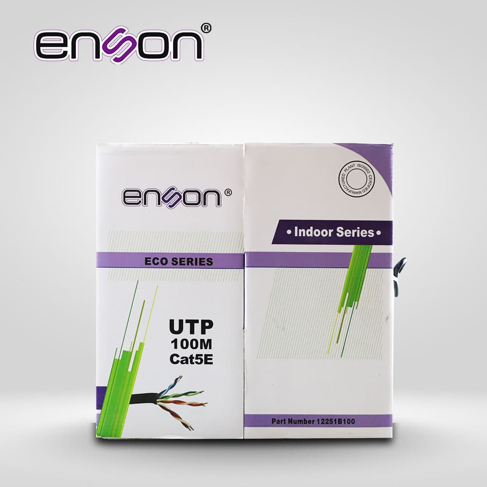 CABLE UTP CAT5E ENSON 12251B100 SERIE ECO CAL. 24AWG CCA BOBINA DE 100MTS  PVC NEGRO USO INTERIOR - Miniatura 4