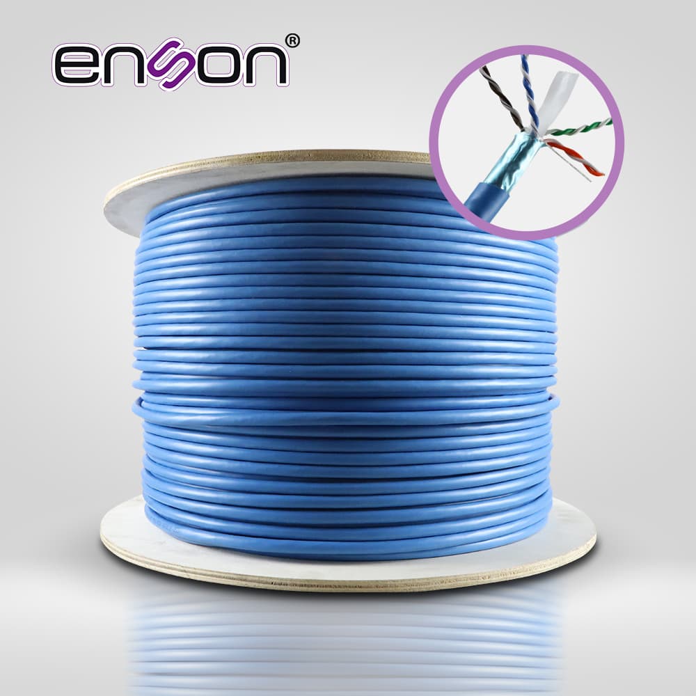 CABLE UTP CAT6A ENSON 12264L305 FORRO PVC AZUL 4 PARES 500MHZ 100 POR CIENTO COBRE USO INTERIOR / 1000 PIES / 305 METROS - Miniatura 2