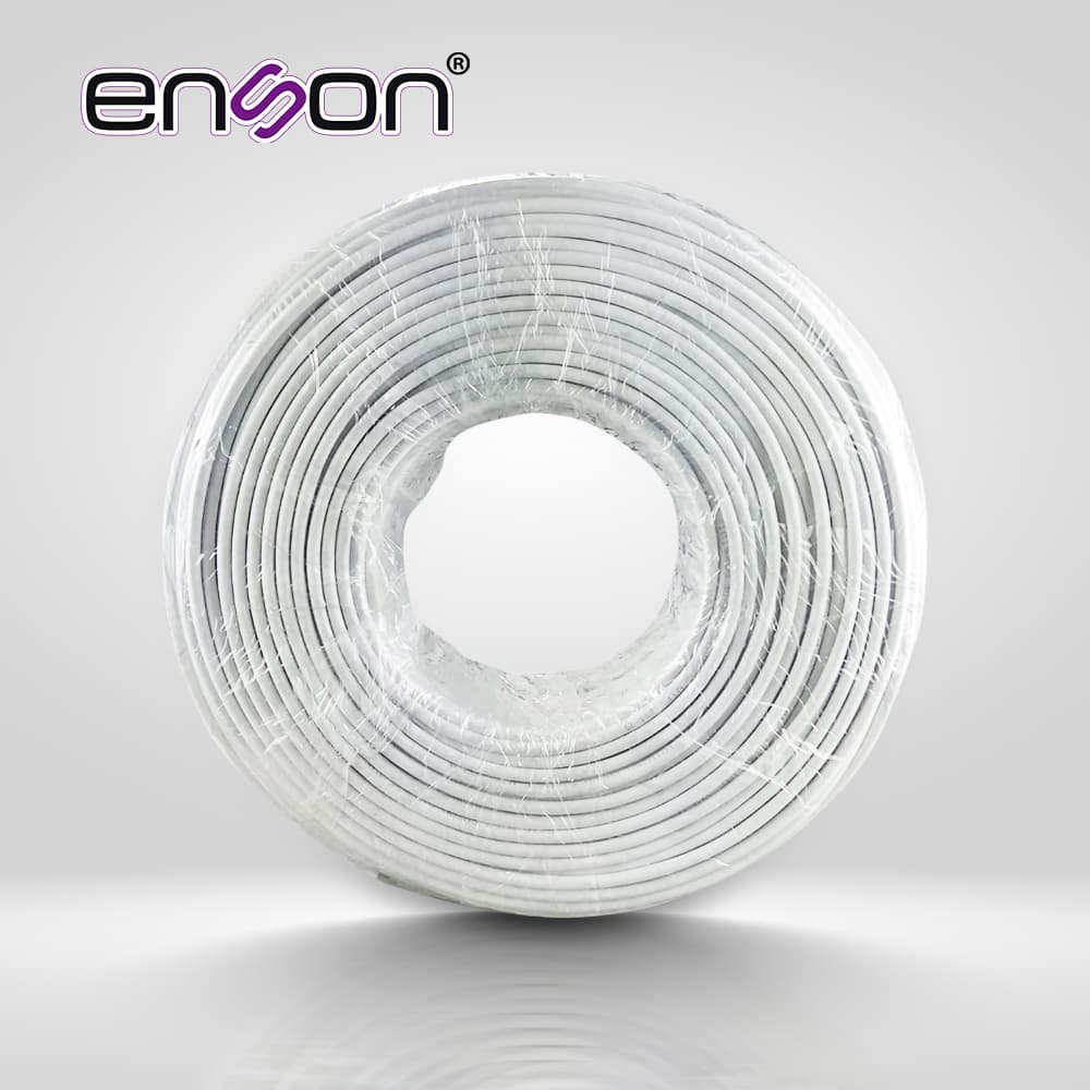 CABLE UTP SIAMES ENSON 52101W250 4C PARA DATOS Y DOS CABLES CALIBRE 18AWG (ROJO Y NEGRO) PARA ALIMENTACION, DISEÑADO PARA SU USO EN SOLUCIONES DE CCTV UNICAMENTE, BOBINA DE 250 METROS COLOR BLANCO PARA SU USO EN EXTERIOR - Miniatura 4