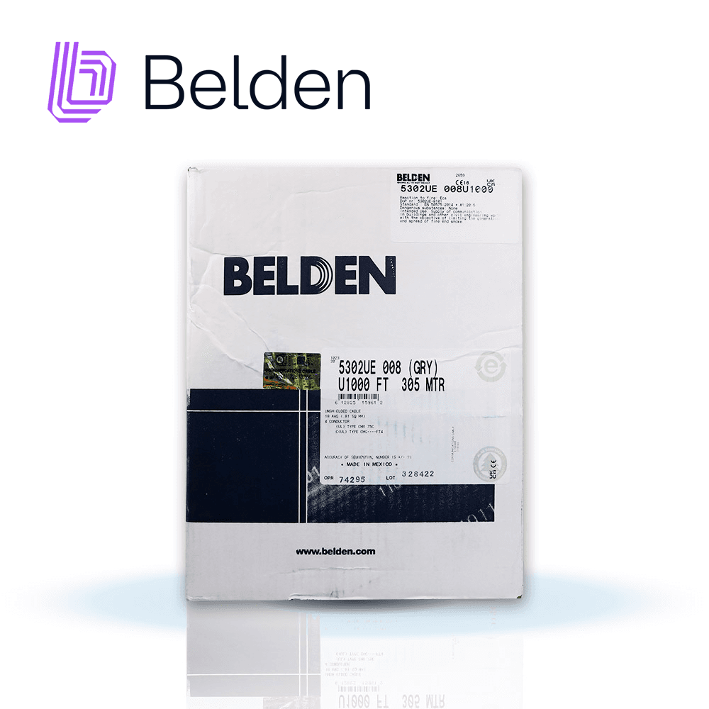 CABLE DE SEGURIDAD Y SONIDO BELDEN 5302UE 008U1000 / INTERIOR / GRIS / 4 CONDUCTORES / 18 AWG / MULTIFILAR / FORRO PVC / CMR / EN CAJA / 1,000 PIES 305 METROS - Miniatura 3